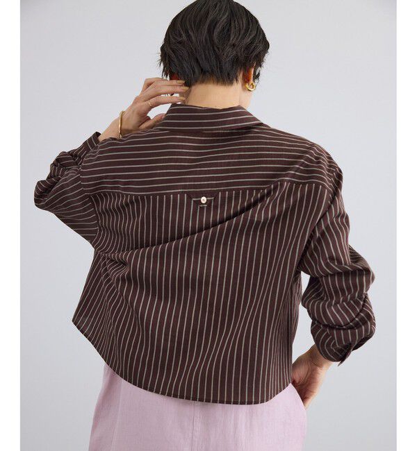 SALON adam et rope'「ACAR クロップドストライプシャツ」|シャツ・ブラウス|