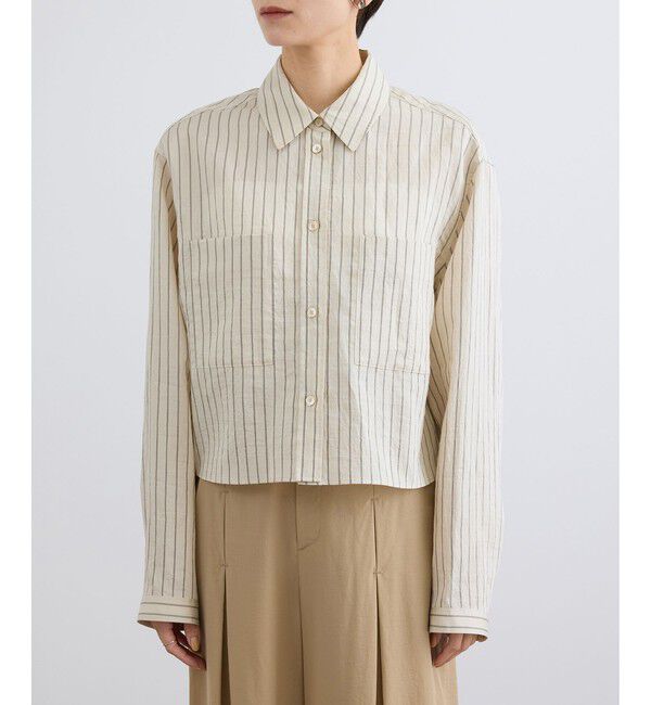 SALON adam et rope'「ACAR クロップドストライプシャツ」|シャツ・ブラウス|