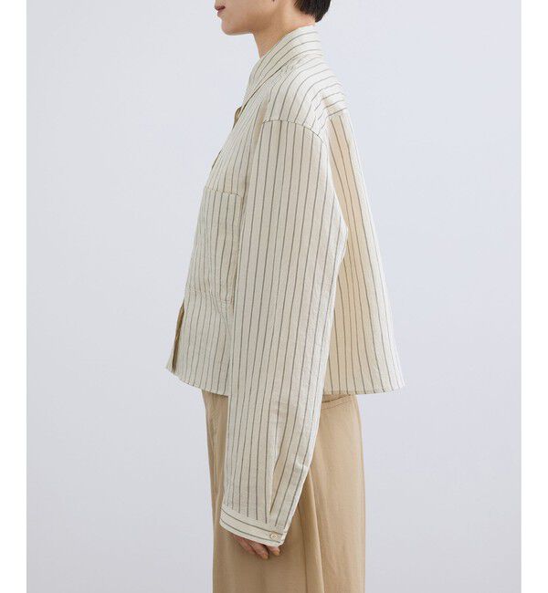 SALON adam et rope'「ACAR クロップドストライプシャツ」|シャツ・ブラウス|