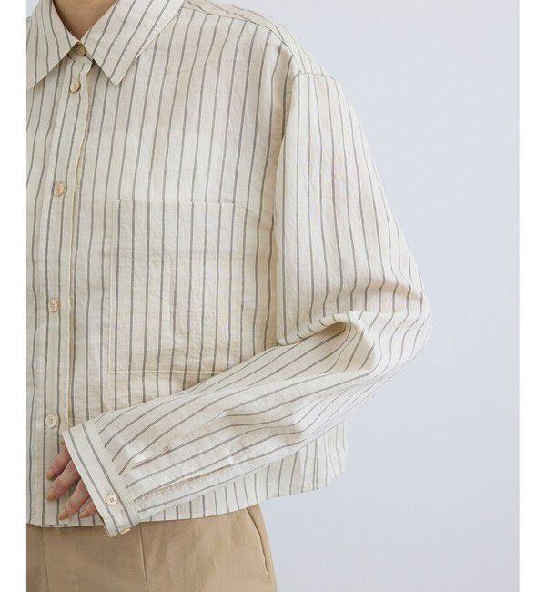 SALON adam et rope'「ACAR クロップドストライプシャツ」|シャツ・ブラウス|