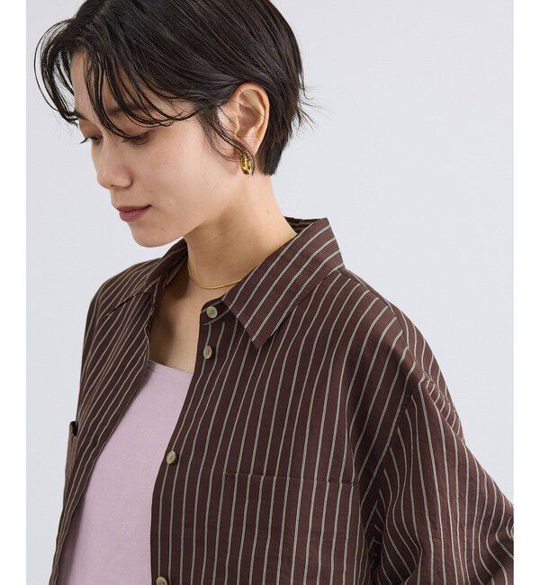 SALON adam et rope'「ACAR クロップドストライプシャツ」|シャツ・ブラウス|
