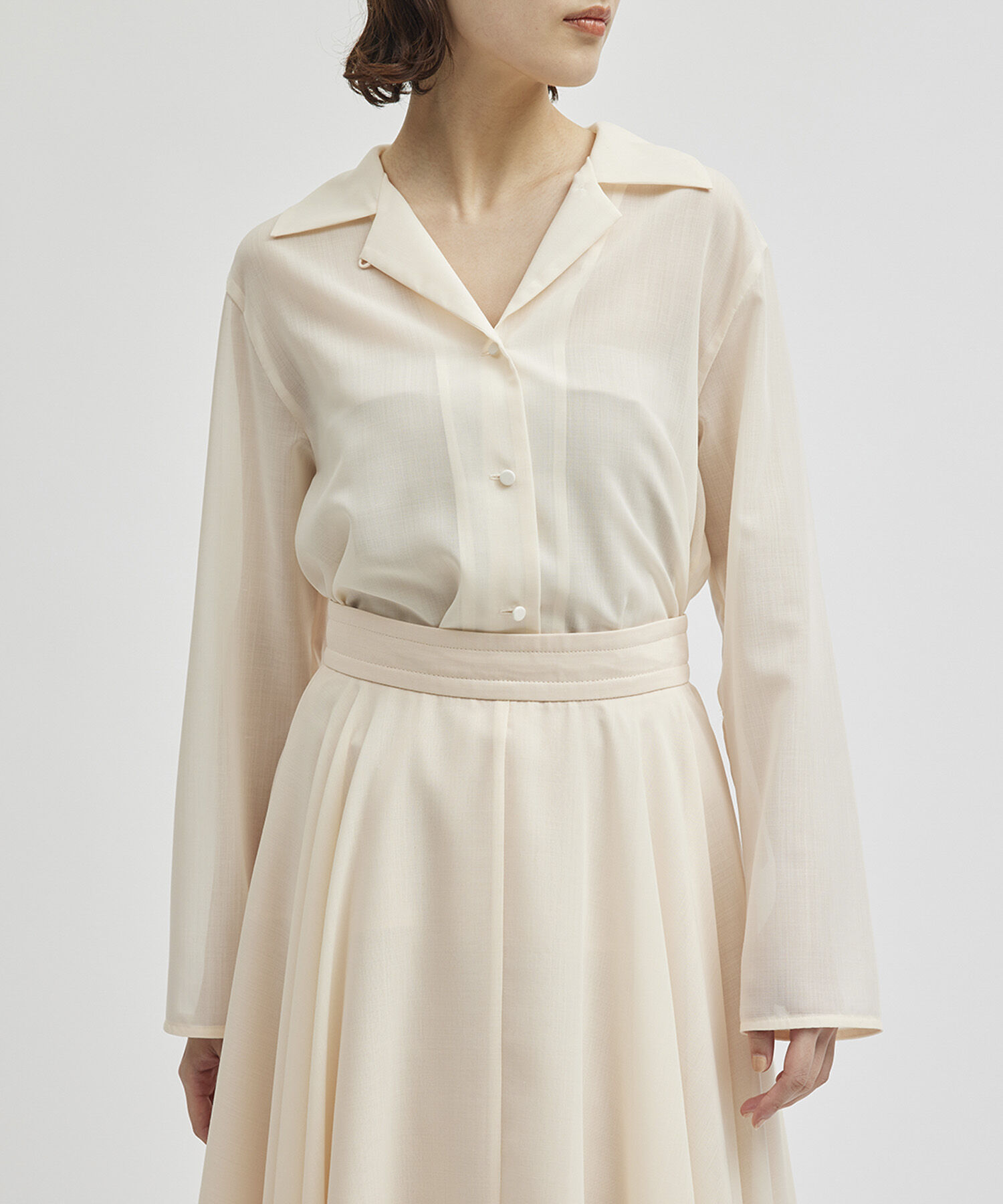 ROPE「マナードボイルシアー開襟シャツ/セットアップ対応」|シャツ・ブラウス|オフホワイト(15)