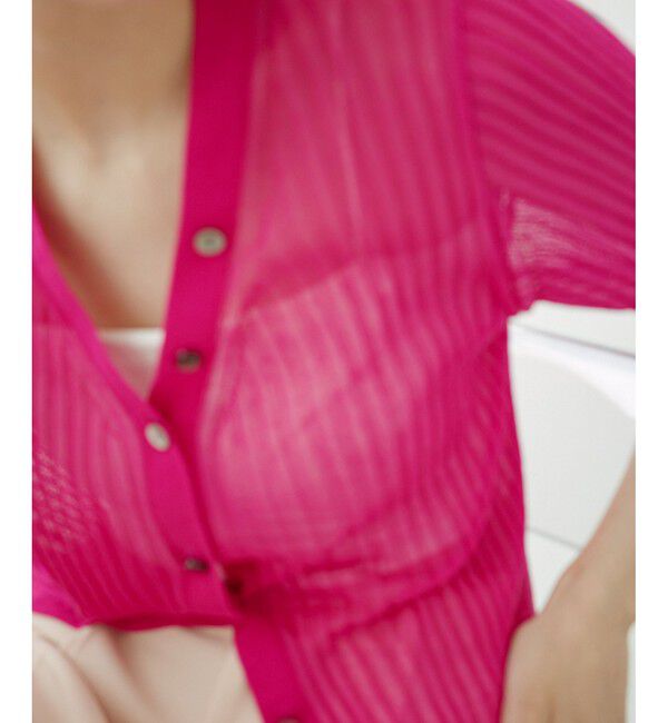 ROPE「シアーリブカーディガン/洗える」|カーディガン|