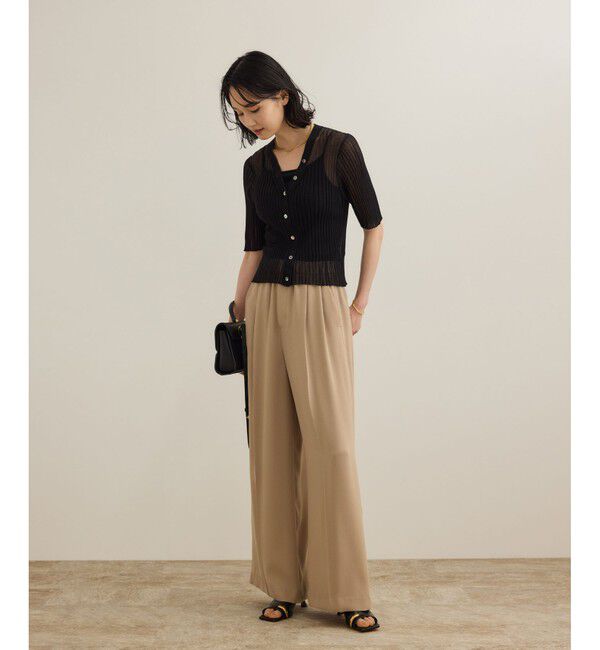 ROPE「シアーリブカーディガン/洗える」|カーディガン|