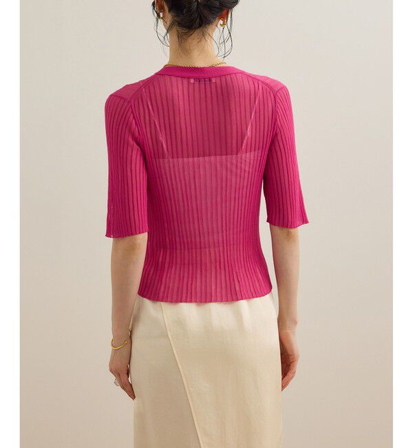 ROPE「シアーリブカーディガン/洗える」|カーディガン|