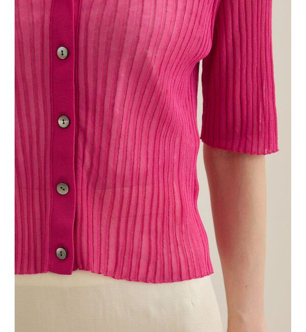 ROPE「シアーリブカーディガン/洗える」|カーディガン|