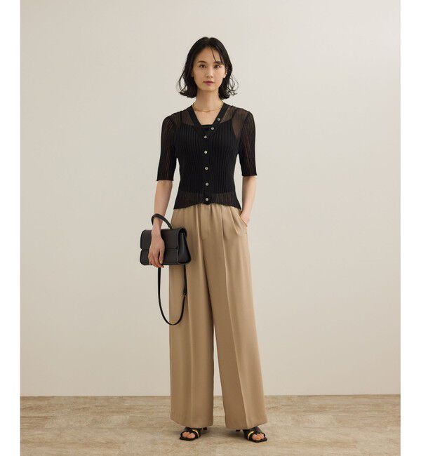 ROPE「シアーリブカーディガン/洗える」|カーディガン|