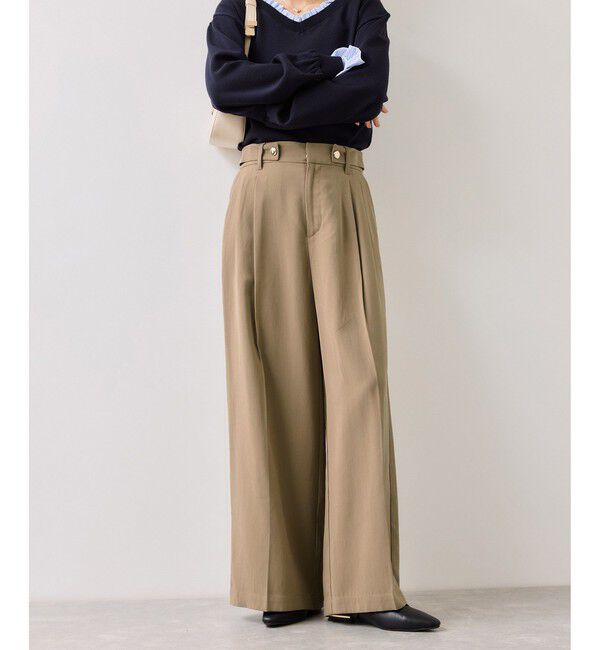VIS「ツータックワイドパンツ/イージーケア」|チノ|