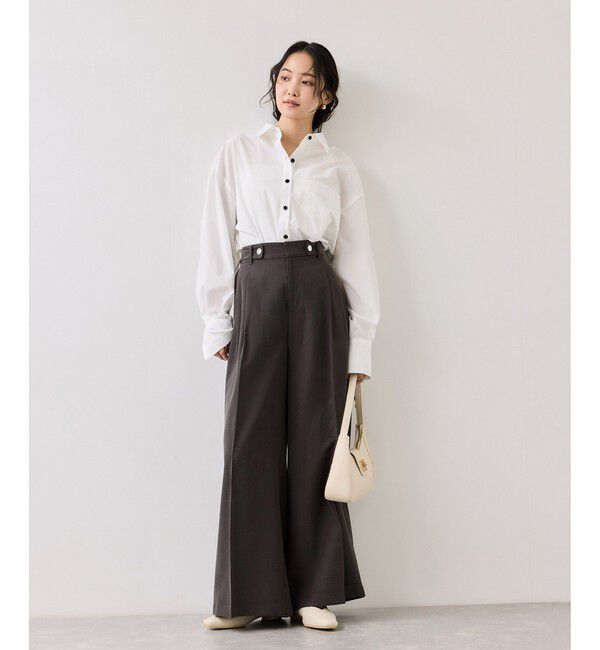 VIS「ツータックワイドパンツ/イージーケア」|チノ|