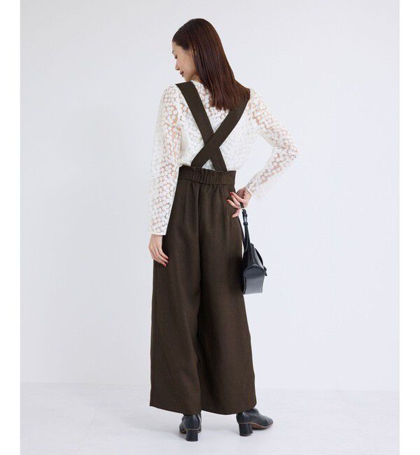 Rope&rsquo;Picnic「ウールライクサスペンダー付きパンツ」|チノ|