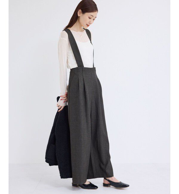 Rope&rsquo;Picnic「ウールライクサスペンダー付きパンツ」|チノ|