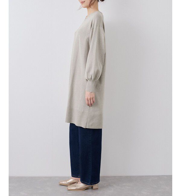 Rope&rsquo;Picnic「Vネックチュニックニットワンピース/保温」|ワンピース|