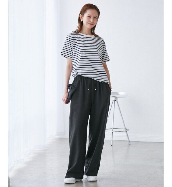 Rope&rsquo;Picnic「【吸水速乾・防シワ】エフォートレスリラックスイージーワイドパンツ」|チノ|