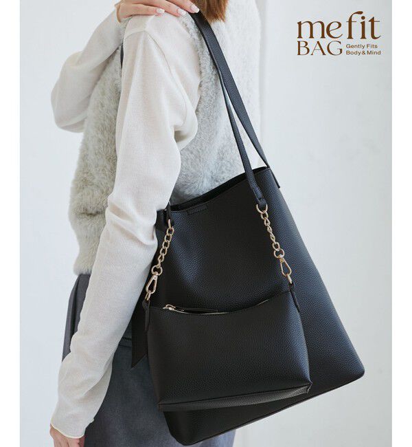 ROPE PICNIC PASSAGE「【A4対応】me fit BAG ワンショルダートート＆ミニショルダーバッグ/2点セット・通勤対応」|ショルダー・メッセンジャー|ブラック(01)