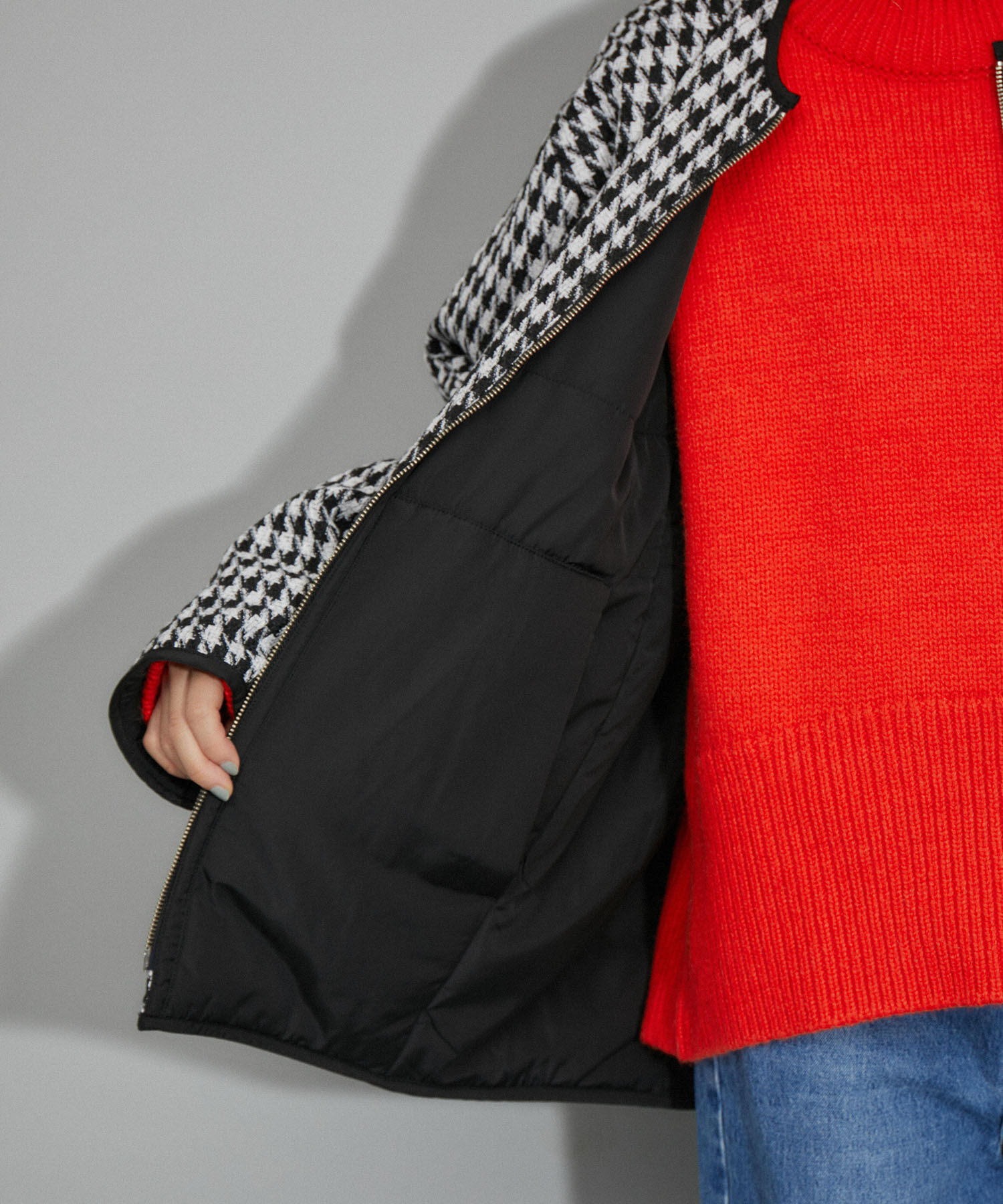 ADAM ET ROPE'「【WEB限定】リバーシブルツイードブルゾン」|ブルゾン・スタジャン|