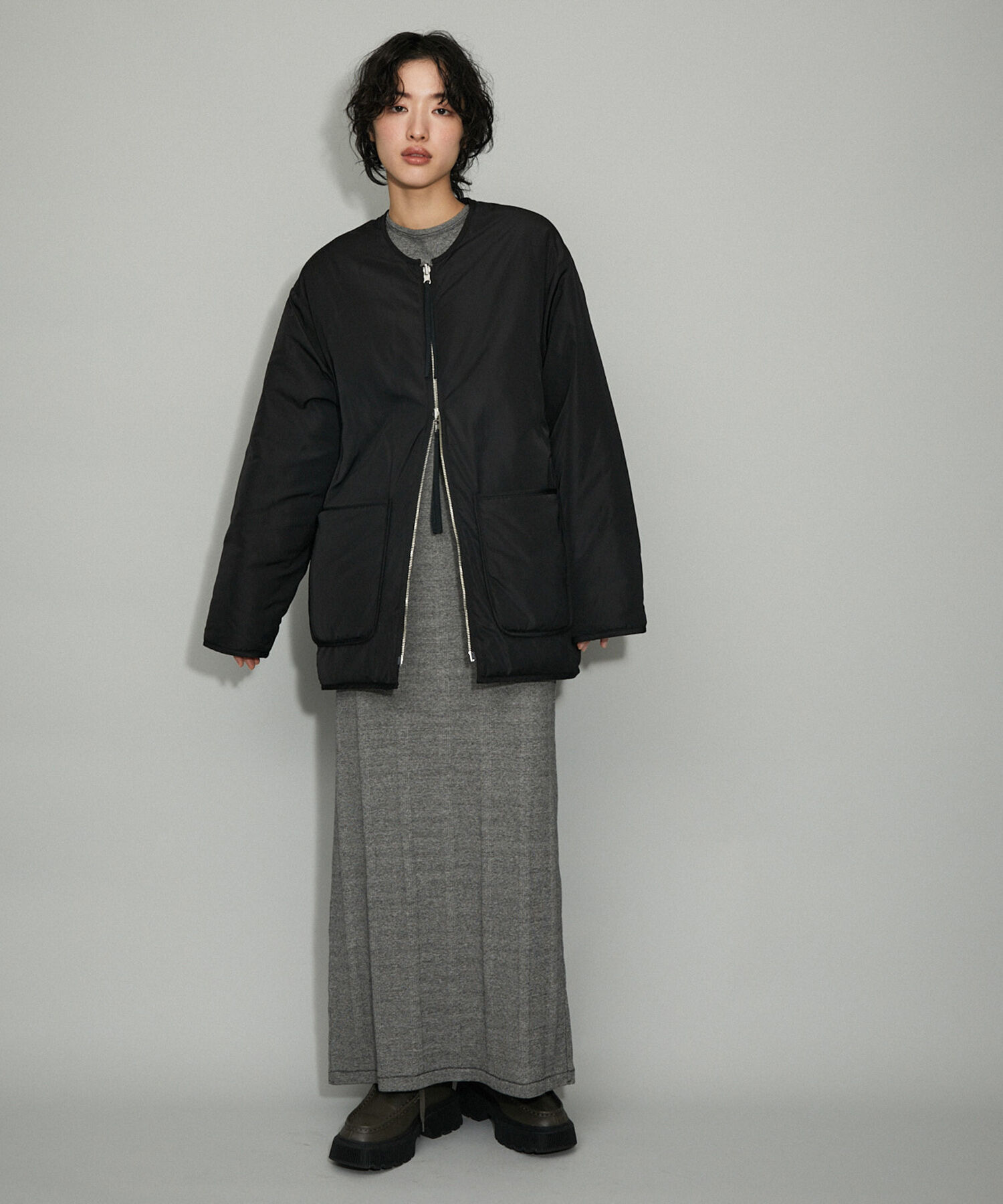 ADAM ET ROPE'「【WEB限定】リバーシブルツイードブルゾン」|ブルゾン・スタジャン|