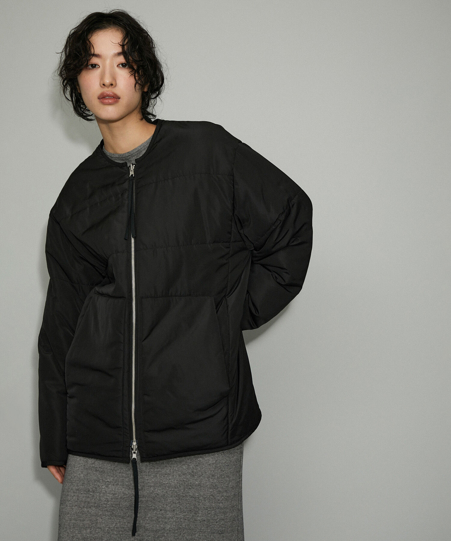 ADAM ET ROPE'「【WEB限定】リバーシブルツイードブルゾン」|ブルゾン・スタジャン|