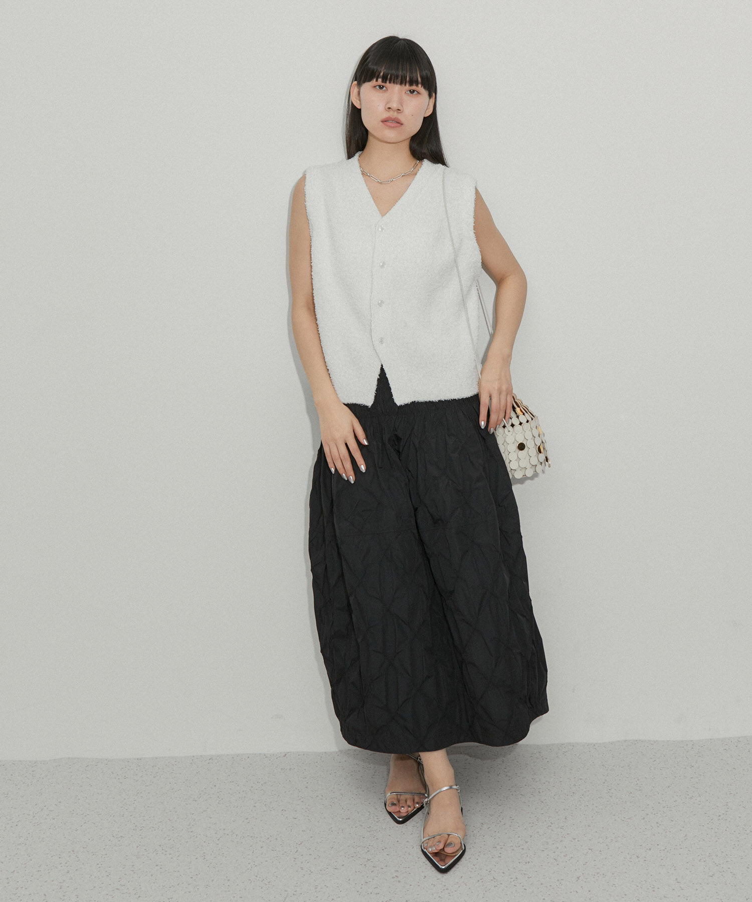 ADAM ET ROPE'「スモッキングジャガードタフタスカート」|スカート|