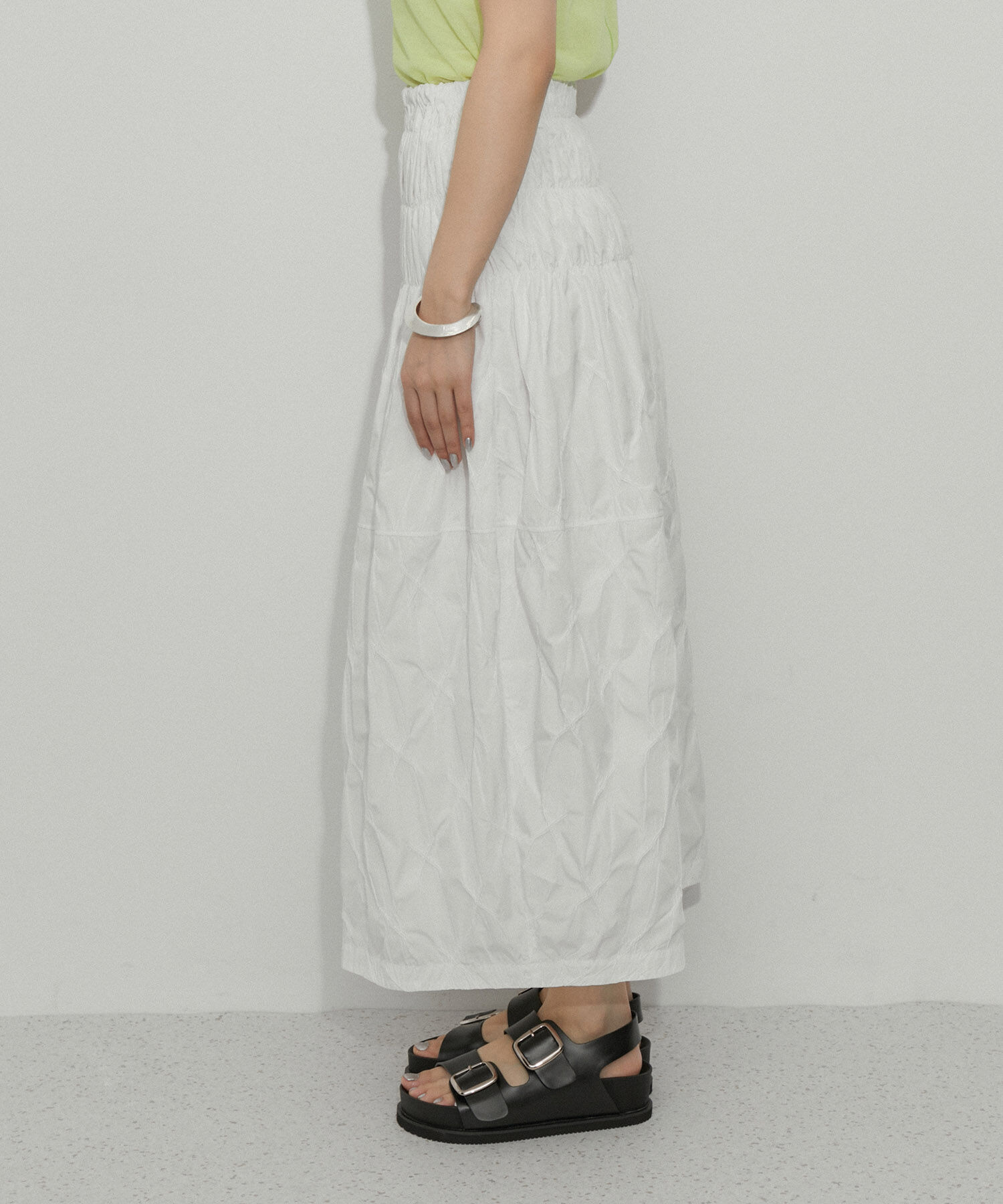 ADAM ET ROPE'「スモッキングジャガードタフタスカート」|スカート|