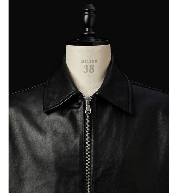 ADAM ET ROPE'「ラムレザー ジップアップ ブルゾン」|ブルゾン・スタジャン|