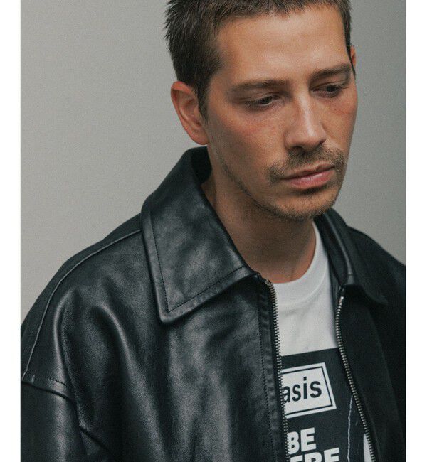 ADAM ET ROPE'「ラムレザー ジップアップ ブルゾン」|ブルゾン・スタジャン|