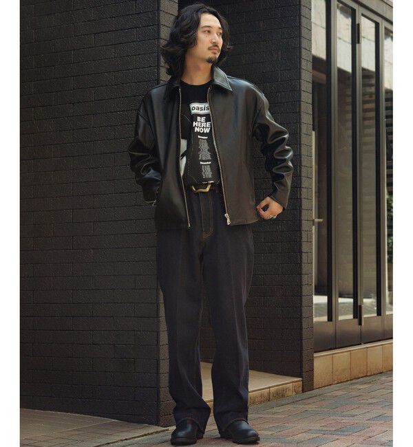 ADAM ET ROPE'「ラムレザー ジップアップ ブルゾン」|ブルゾン・スタジャン|