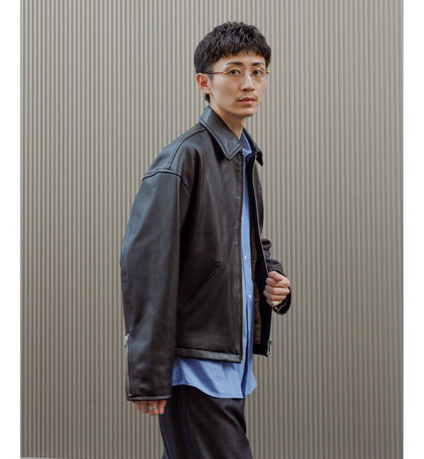 ADAM ET ROPE'「ラムレザー ジップアップ ブルゾン」|ブルゾン・スタジャン|