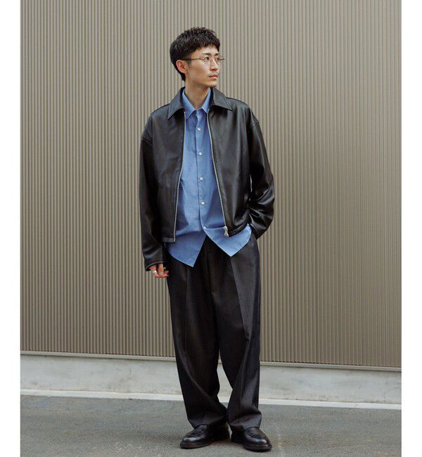 ADAM ET ROPE'「ラムレザー ジップアップ ブルゾン」|ブルゾン・スタジャン|