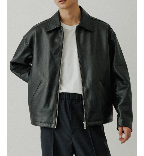 ADAM ET ROPE'「ラムレザー ジップアップ ブルゾン」|ブルゾン・スタジャン|