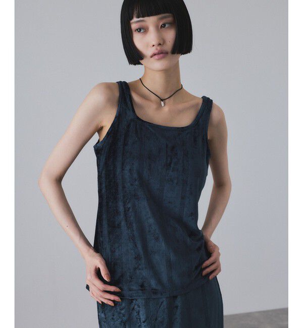 ADAM ET ROPE'「【Miller for ADAM ET ROPE'】別注 スクエアタンク（カップ付き）」|タンクトップ|ネイビー(40)