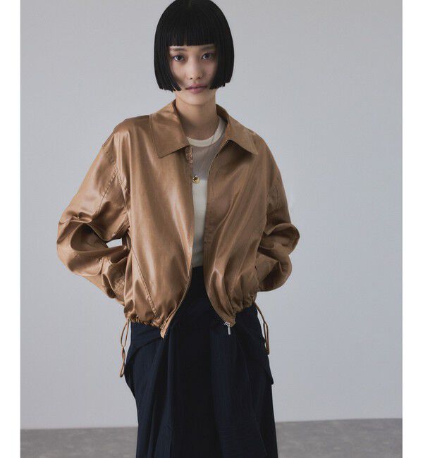 ADAM ET ROPE'「レザーライクサテンブルゾン」|ブルゾン・スタジャン|