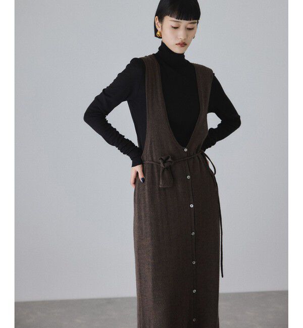 ADAM ET ROPE'「モヘアミックスUネックワンピースネックポーチセット」|ワンピース|