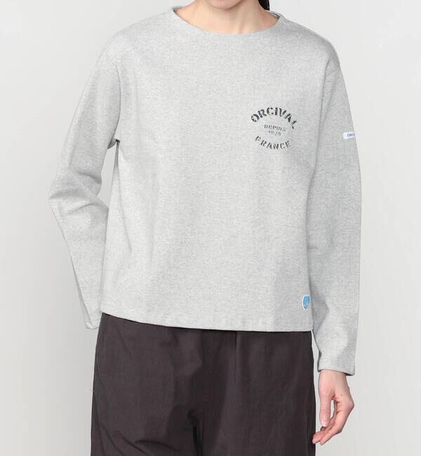 ORCIVAL「ORCIVAL | コットンロード クルーネック ロゴプリントバスクシャツ WOMEN」|Tシャツ・カットソー|GREY系1