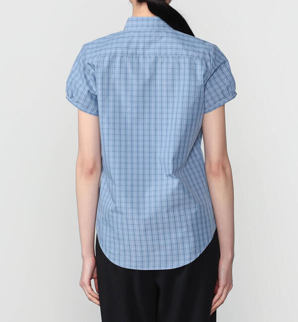 GYMPHLEX「Gymphlex | タイプライター フレンチスリーブシャツ CHECK WOMEN」|シャツ・ブラウス|