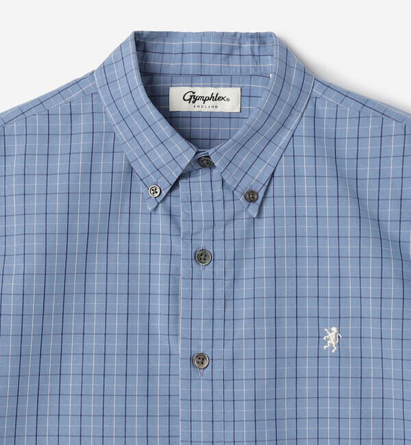 GYMPHLEX「Gymphlex | タイプライター フレンチスリーブシャツ CHECK WOMEN」|シャツ・ブラウス|