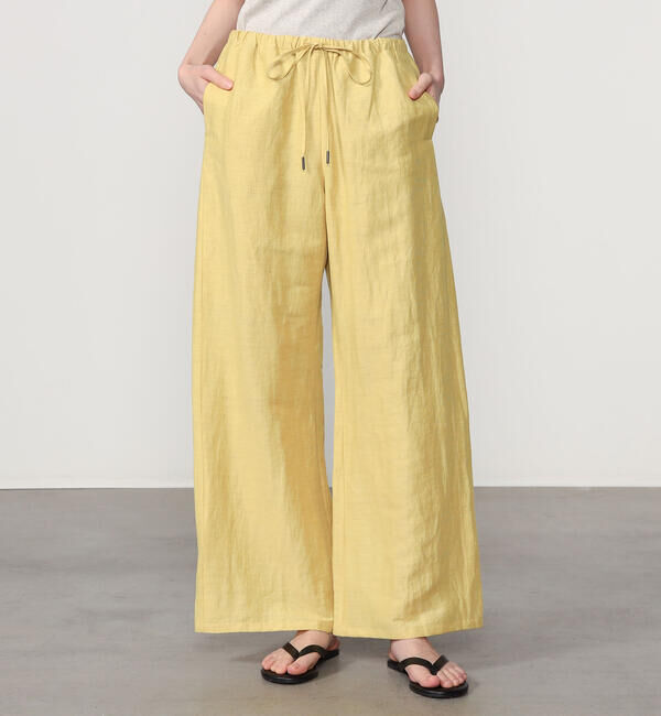 LE GLAZIK「LE GLAZIK | リネンポリエステル エラスティックパンツ WOMEN」|チノ|