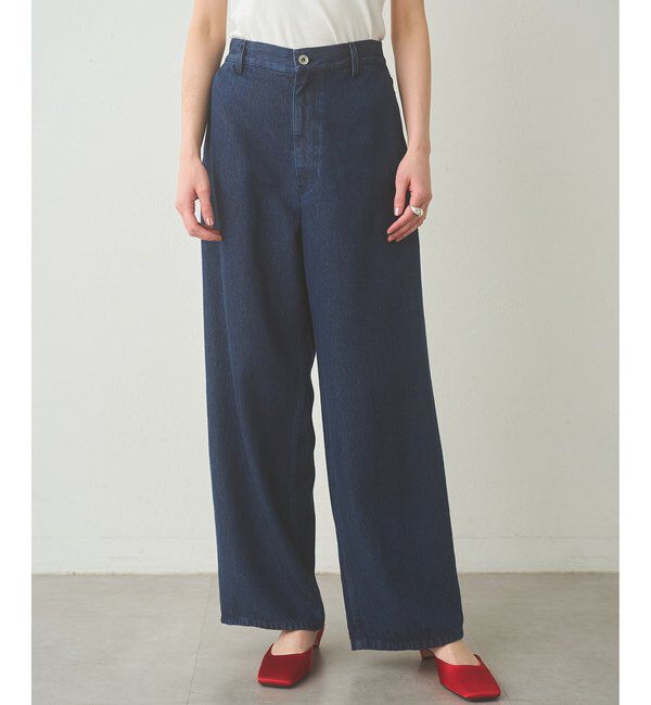 Drawing Numbers「【Drawing Numbers】リヨセルコットンワイドデニム」|チノ|ブルー