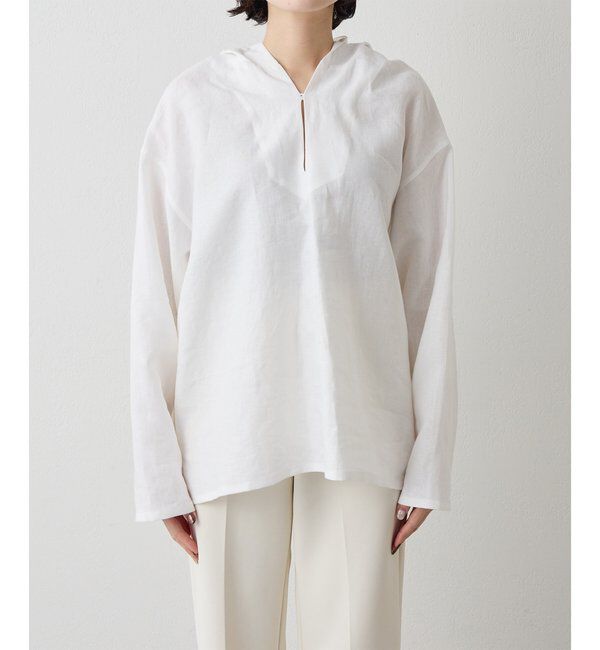  「リネンフードプルオーバー」|シャツ・ブラウス|