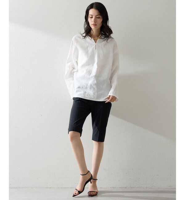  「リネンフードプルオーバー」|シャツ・ブラウス|