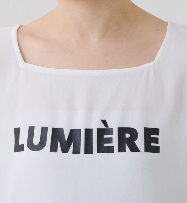  「スクエアネックジョーゼットロゴロンT」|Tシャツ・カットソー|