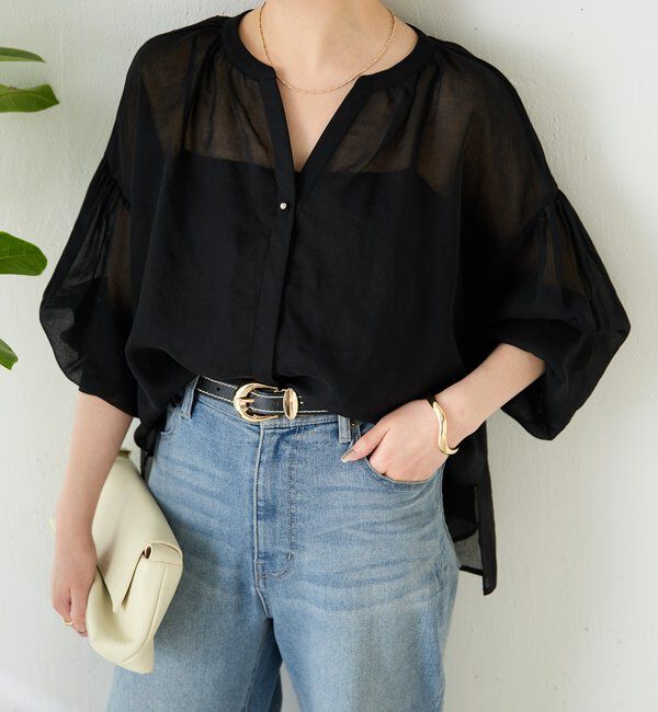  「スキッパーシアーブラウス」|シャツ・ブラウス|