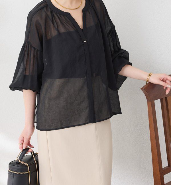  「スキッパーシアーブラウス」|シャツ・ブラウス|