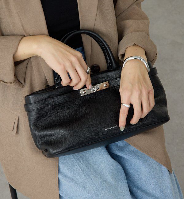  「【PAPILLONNER/パピヨネ】レザー2WAYバッグ」|トートバッグ|ブラック