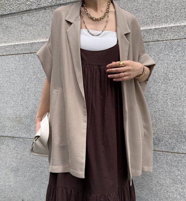  「メッシュ半袖ジャケット」|テーラードジャケット|