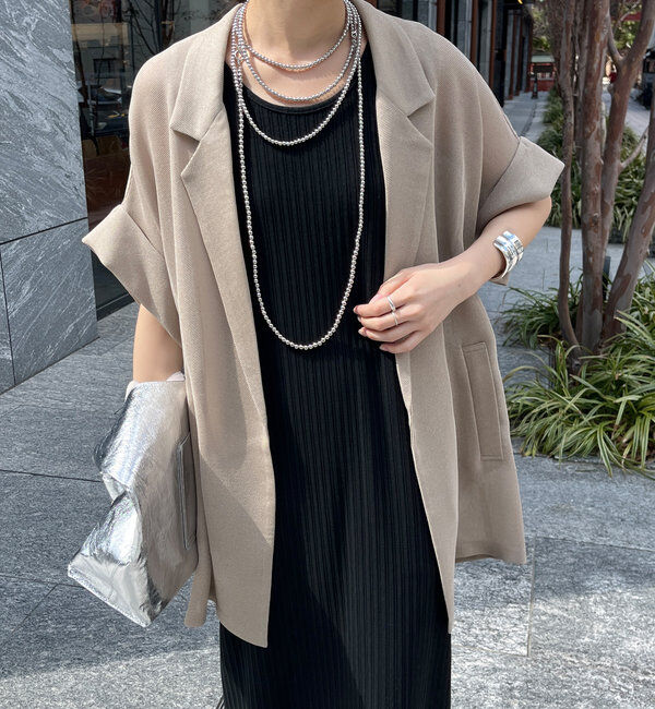  「メッシュ半袖ジャケット」|テーラードジャケット|