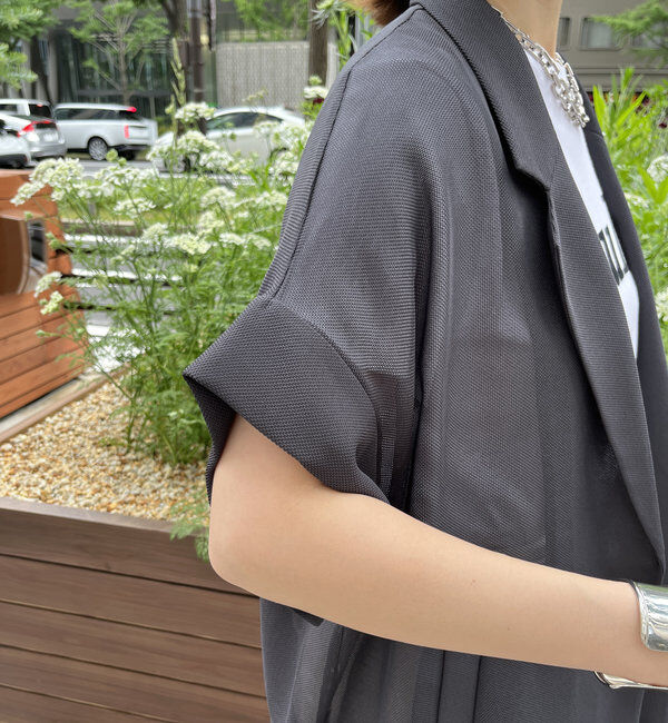  「メッシュ半袖ジャケット」|テーラードジャケット|