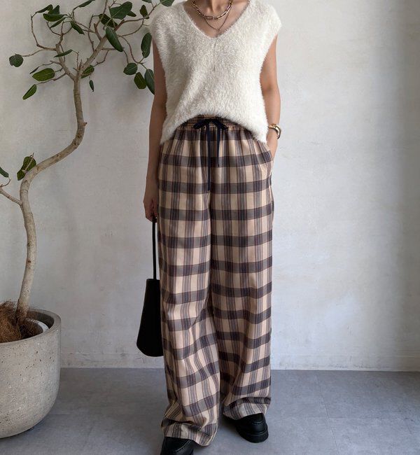  「【WEB限定】シャギーニットVベスト」|ニット・セーター|