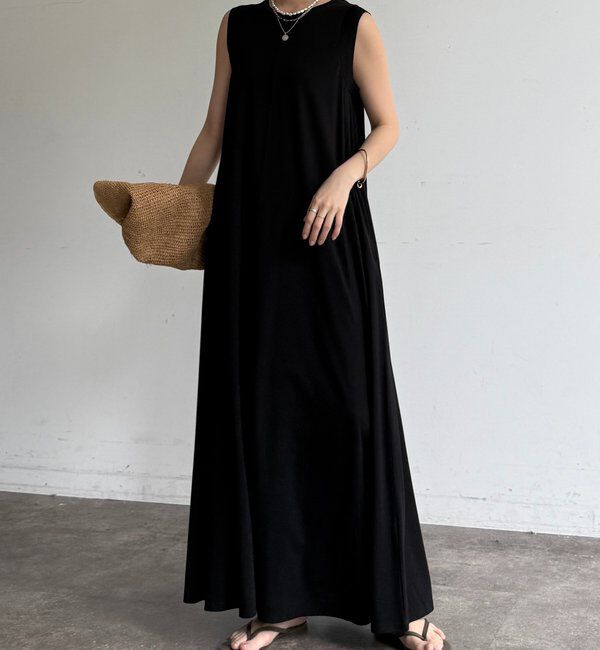  「シルケットスムースフレアカットワンピース」|ワンピース|