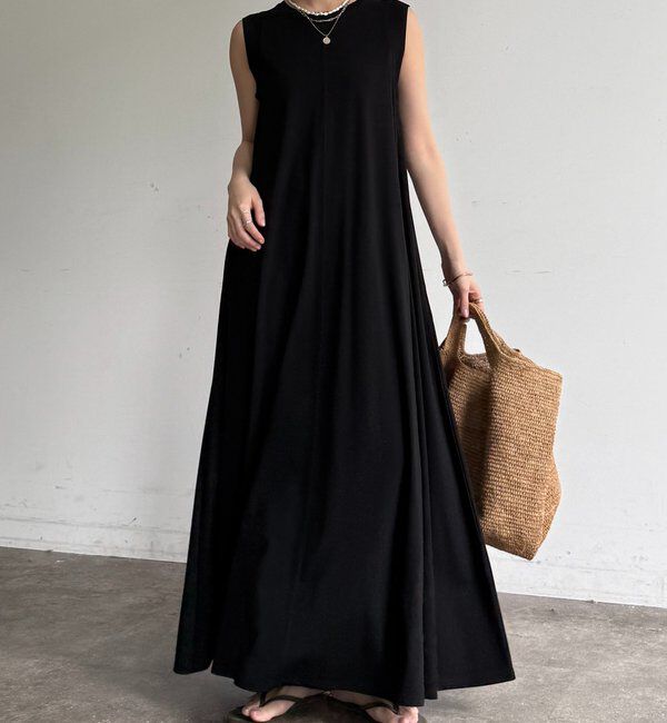  「シルケットスムースフレアカットワンピース」|ワンピース|