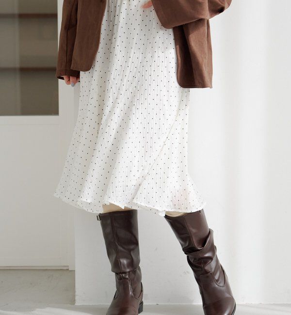  「ドットシアーミドルスカート」|スカート|オフホワイト